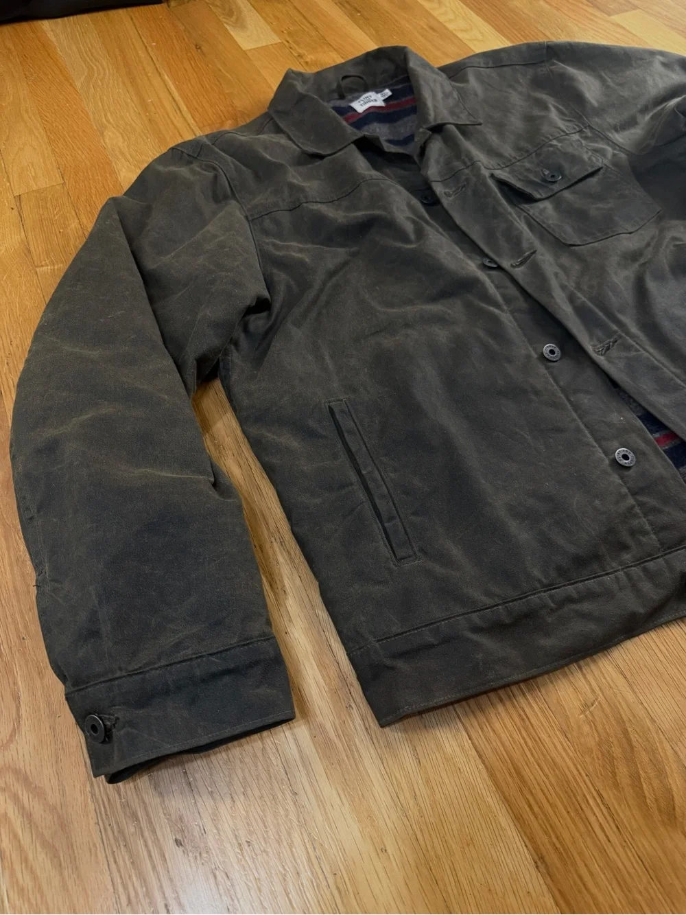 Flint and Tinder Men's Waxed Wool Lined Trucker Jacket - Picture 4 of 8